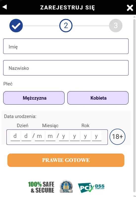 Gratowin formularz rejestracyjny
